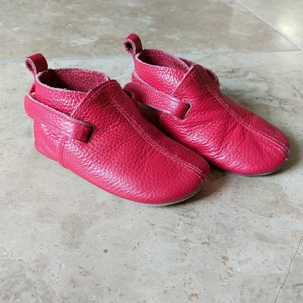Red leather Zutano shoes